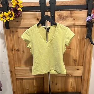 Express Lemon Lime V-Neck Short Sleeve Tee